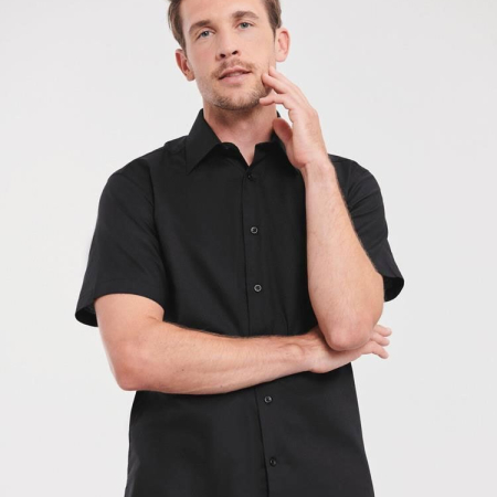 923M Men's Short Sleeve Easy Care Tailored Oxford Shirt image 1