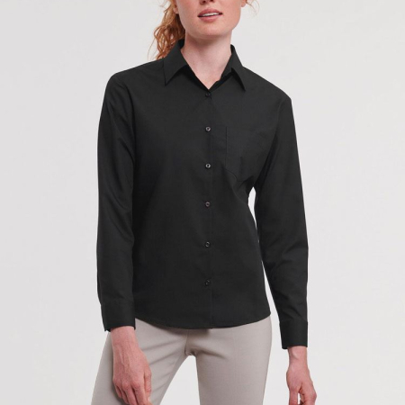 934F Ladies' Long Sleeve Polycotton Easy Care Poplin Shirt image 1