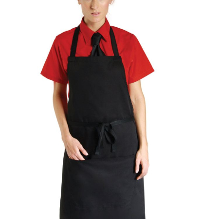DP55CNQ Economy Bib Apron With Pocket image 1